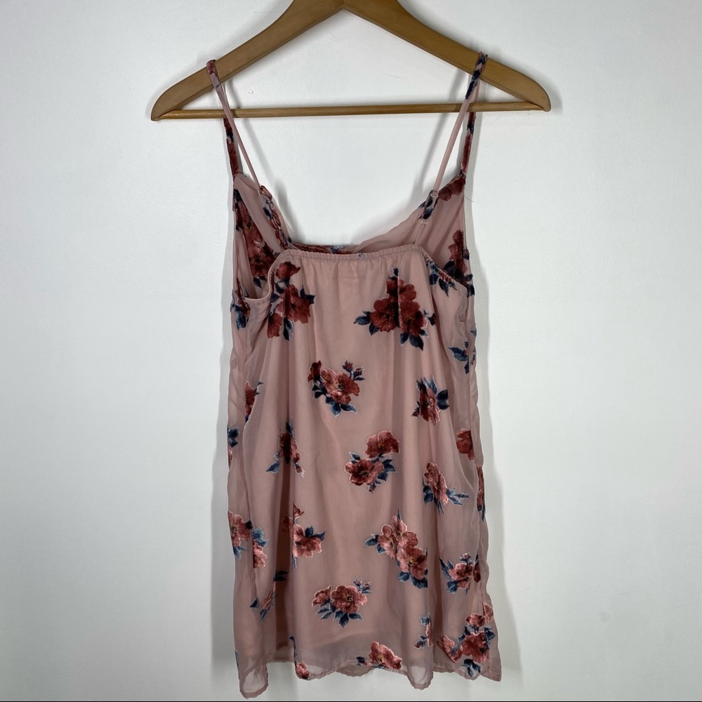 American Eagle Pink Velvet Floral Cowl Neck Slip Mini Dress Size XS - Picture 6 of 6
